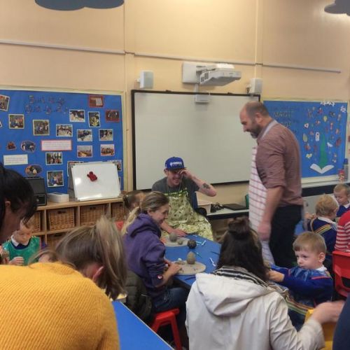 We made pottery eggs with Alfreton pottery for 'Often Festival' Lots of parents and Grandparents joined us! What a busy day!