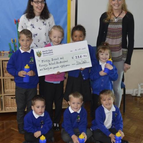 Councillor Cupitt and Councillor Liggett present a cheque​​​​​​​